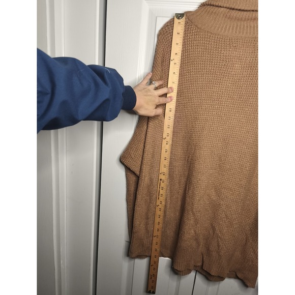 Aerie Cozy Up Waffle Quarter Zip Sweater Oversized Mock neck Top Woman's Size M - Picture 8 of 13